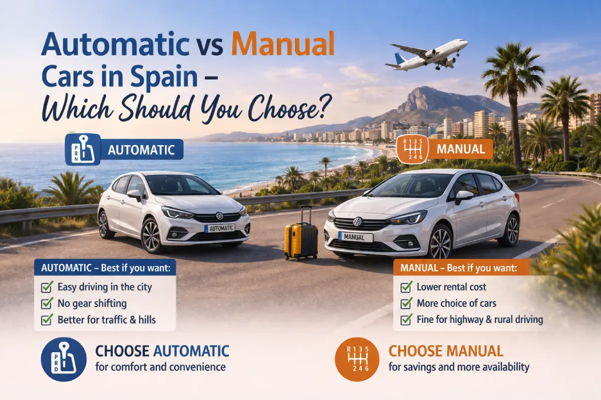 Automatic vs Manual Cars rental in Spain