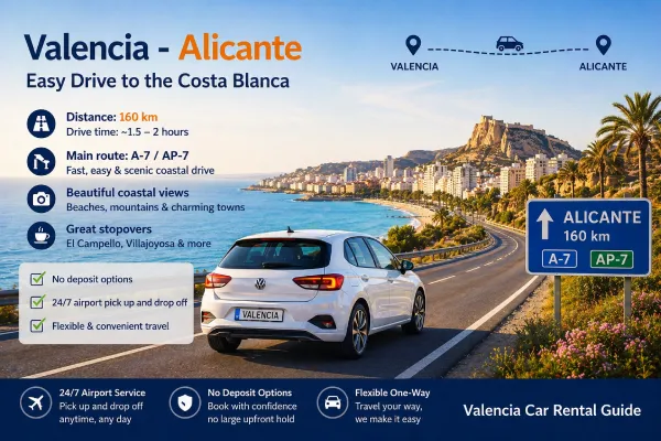 One-Way Rental from Valencia to Alicante
